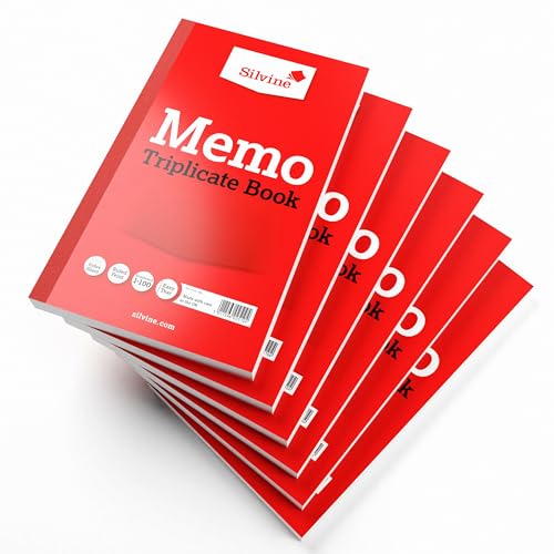 Silvine sv42510 8.1 mm x 5 mm Triplicate Memo Buch (Pack 6) von Silvine
