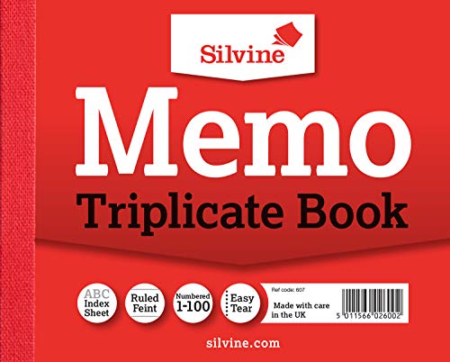 Silvine sv42600 4 mm x 5 mm Triplicate Memo Book von Silvine