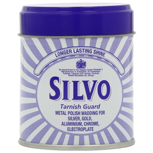 Silvo Anlaufschutz Metallpoliturwatte – stellt den Glanz Wieder her und schützt Silber-, Aluminium- und Chromoberflächen vor Anlaufen (75 g) Silvo Anlaufschutz Metallpoliturwatte – stellt den Glanz Wieder her und schützt Silber-, Aluminium- und Chromoberflächen vor Anlaufen (75 g) von Silvo