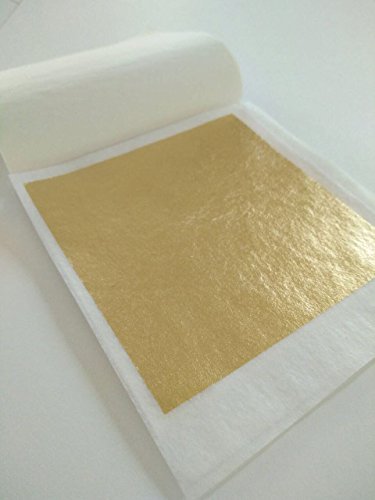 Sim Gold Leaf Karat Blattgold in 100% Originalbasis, 69mm x 69mm, 500 Stück, 602561793645 von Sim Gold Leaf