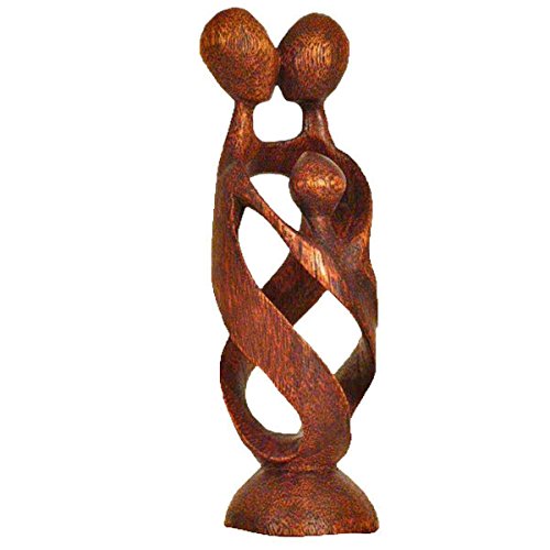 Simandra Holz Figur Skulptur Abstrakt Holzfigur Statue Afrika Asia Handarbeit Deko Familienkreis Größe 20 cm von Simandra