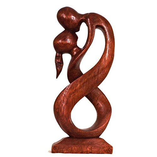 Simandra Holz Figur Skulptur Abstrakt Holzfigur Statue Afrika Asia Handarbeit Deko Hingabe Größe 10 cm von Simandra