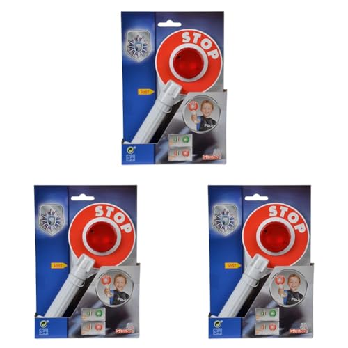 Simba 108102672 - Polizeikelle mit Lichtfunktion, 25cm, Rollenspielzeug, Polizei Spielzeug, ab 3 Jahren (Packung mit 3) von Simba