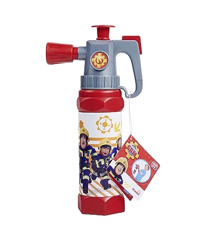 Simba 109252612 Feuerwehrmann Sam Feuerlöscher XL, Druckluftmeachanismus, mit Griff, wasserfeste Banderole, 31cm, Tankvolumen 650ml, Reichweite 6m, ab 3 Jahren von Simba