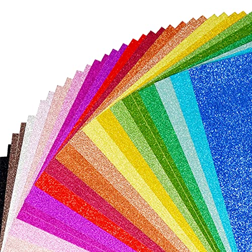 Glitzer-Kartonpapier, 40 Blatt, 20 Farben, farbiger Karton für Cricut, Premium-Glitzerpapier zum Basteln, A4-Glitzer-Karton für DIY-Projekte, glitzerndes Papier für Kartenherstellung, 250 g/m² Glitzer-Kartonpapier, 40 Blatt, 20 Farben, farbiger Karton für Cricut, Premium-Glitzerpapier zum Basteln, A4-Glitzer-Karton für DIY-Projekte, glitzerndes Papier für Kartenherstellung, 250 g/m² von Simetufy