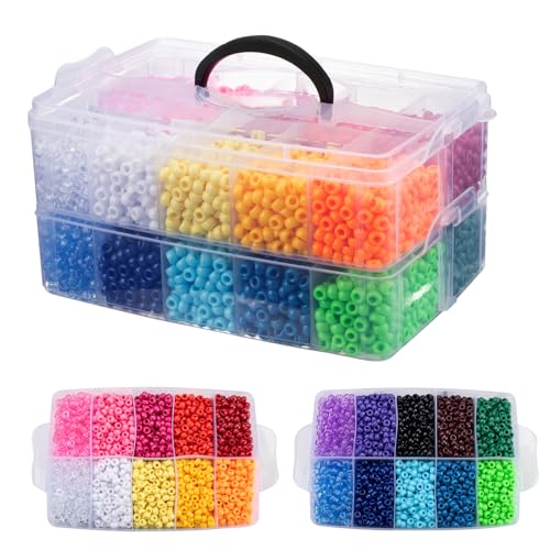 Simetufy Pony-Perlen, 7200 Stück, Regenbogen-Perlen zum Flechten von Haaren, Armbandherstellung, Kandi-Schmuck, Schlüsselanhänger, Bastelarbeiten, Weihnachtsgeschenke (verpackt) von Simetufy