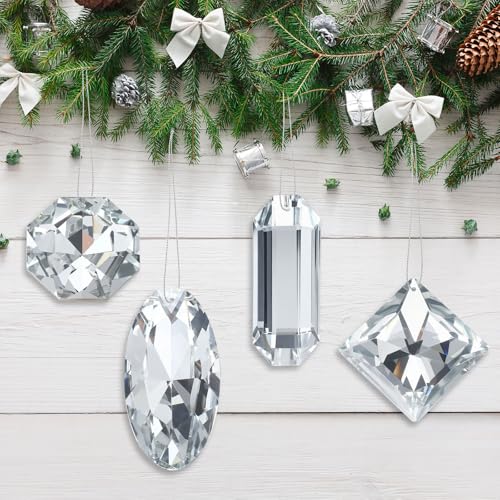 Simgoing Kristall-Schmuckstein-Ornamente, 3 cm – 8,9 cm, rechteckig, zum Aufhängen, Dekorationen für Weihnachtsbaum, Glitzer-Edelstein-Ornamente für Weihnachten, Hochzeit und Feiertagsparty-Dekoration Simgoing Kristall-Schmuckstein-Ornamente, 3 cm – 8,9 cm, rechteckig, zum Aufhängen, Dekorationen für Weihnachtsbaum, Glitzer-Edelstein-Ornamente für Weihnachten, Hochzeit und Feiertagsparty-Dekoration von Simgoing
