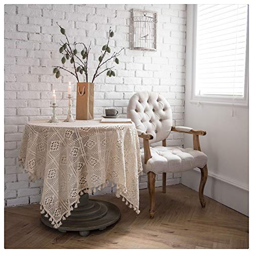 SimidunEUR Vintage Handgefertigte Tischdecke Häkel-Baumwolltischdecke, floral, Spitze-Deckchen, für Hochzeit, Dekoration,Beige,140 * 220 cm SimidunEUR Vintage Handgefertigte Tischdecke Häkel-Baumwolltischdecke, floral, Spitze-Deckchen, für Hochzeit, Dekoration,Beige,140 * 220 cm von SimidunEUR