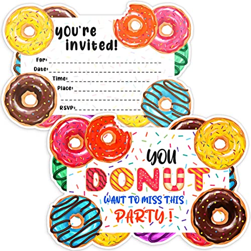 30 Donut-Party-Einladungen mit Umschlägen – Donut-Geburtstagsparty-Dekorationen von Simimi art