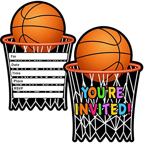 Basketball - geformte Ausfülleinladungen - Babyparty oder Geburtstagsparty Einladungskarten mit Umschlägen - 30 Karten + 30 Umschläge von Simimi art