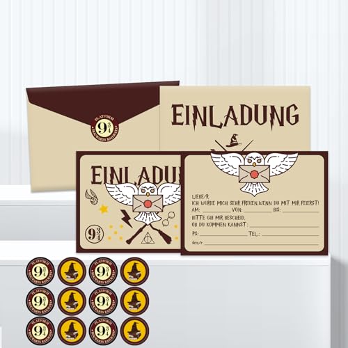 Simllyda Wizard Einladungskarten Kindergeburtstag, 12 Stück Magische Geburtstagsparty Einladungen, Enthält Party Einladungskarten, Umschläge und Aufkleber, Einladungskarte zum Party Spiel Geburtstag Simllyda Wizard Einladungskarten Kindergeburtstag, 12 Stück Magische Geburtstagsparty Einladungen, Enthält Party Einladungskarten, Umschläge und Aufkleber, Einladungskarte zum Party Spiel Geburtstag von Simllyda
