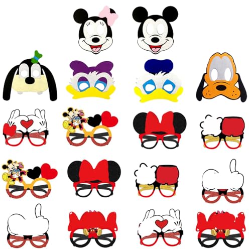 12 Stück Mouse Kreative Papierbrille, Cartoon Animal Papier Party Brille,mit 6 Stück Cartoon Animal Kinders Party Masken,Masken Kinder Geburtstag, für Kinders Geburtstag, Foto Requisiten Accessoires von Simmpu