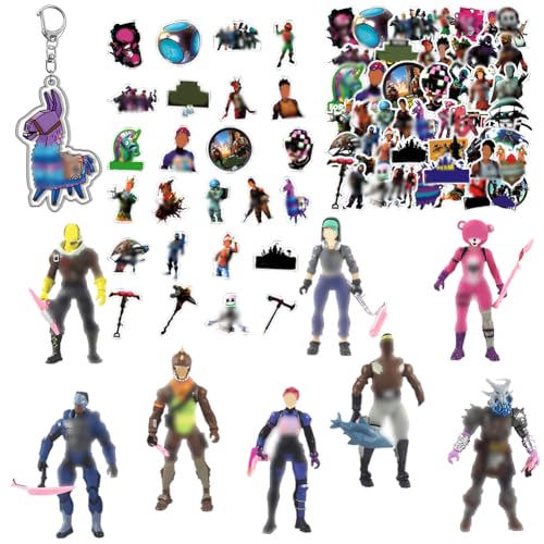 8pcs Battle Game Cake Topper Figuren Set,Charakter-Aufkleber & Acryl-Schlüsselanhänger, Figuren mit Erntewerkzeugen,animierter Schlüsselanhänger,50pcs Vinyl Stickers Party Dekoration für Kinder 8pcs Battle Game Cake Topper Figuren Set,Charakter-Aufkleber & Acryl-Schlüsselanhänger, Figuren mit Erntewerkzeugen,animierter Schlüsselanhänger,50pcs Vinyl Stickers Party Dekoration für Kinder von Simmpu