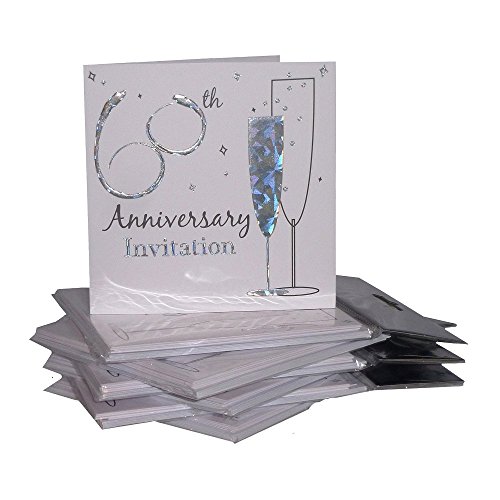 60th Diamond Anniversary Party Invitations {Holographic} 36 Multipack Cards With Envelopes by Simon Elvin von Simon Elvin