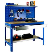 Simonrack Werkbank SIMONWORK BT3 BOX 1200 blau 1 Schublade 121,0 x 61,0 x 144,5 cm von SIMONRACK