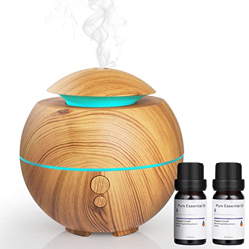 Simpeak Aroma Diffuser 180ml, Duftöl Diffuser USB, Raumduft Diffuser für ätherische Öle, LED Ultraschall Diffuser Luftbefeuchter, Leichte Holz von Simpeak