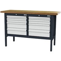 Simplaflex® Systemeinrichter Werkbank C-Line anthrazit, RAL 7016, lichtgrau, RAL 7035 8 Schubladen 150,0 x 60,0 x 96,0 cm von Simplaflex® Systemeinrichter