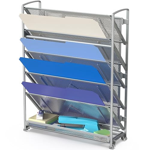 Simple Houseware 6-stufiger Dokumenten- und Briefablage-Organizer zur Wandmontage, Silber von Simple Houseware