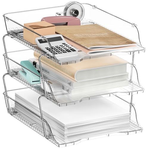 Simple Houseware Dokumenten-Briefablage mit 3 Ebenen, Papier-Organizer für den Schreibtisch, transparent Simple Houseware Dokumenten-Briefablage mit 3 Ebenen, Papier-Organizer für den Schreibtisch, transparent von Simple Houseware