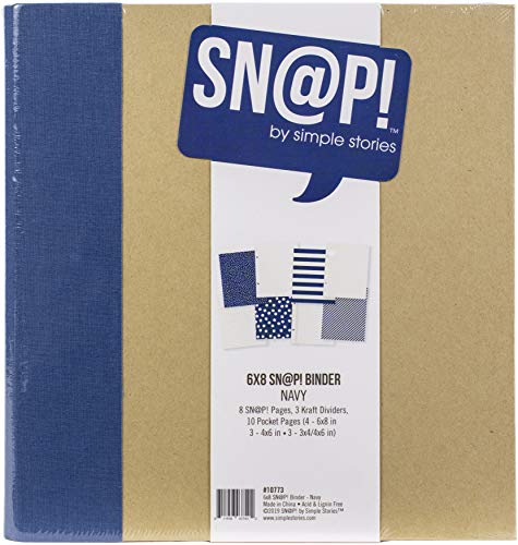 Simple Stories 620080 Sn@p Binder 6"X8"-Navy Snatp Ordner, 15,2 x 20,3 cm, Marineblau, Karton Simple Stories 620080 Sn@p Binder 6"X8"-Navy Snatp Ordner, 15,2 x 20,3 cm, Marineblau, Karton von Simple Stories
