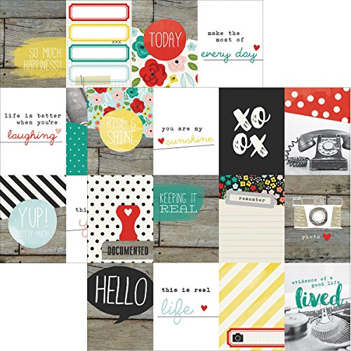 Simple Stories Life in Farbe doppelseitig Elemente tonkartons 12 Zoll x 12-inch-3-inch X 4-Zoll-Journaling Karten (25 Stück) von Simple Stories