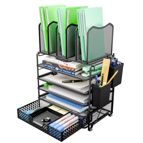 Simple Trending Schreibtisch-Organizer mit 5 Fächern, vertikaler Dokumenten-Briefablage, Wand-Aktenhalter mit Kunststoff-Schublade, Organizer für Büro, Zuhause, Schwarz Simple Trending Schreibtisch-Organizer mit 5 Fächern, vertikaler Dokumenten-Briefablage, Wand-Aktenhalter mit Kunststoff-Schublade, Organizer für Büro, Zuhause, Schwarz von Simple Trending