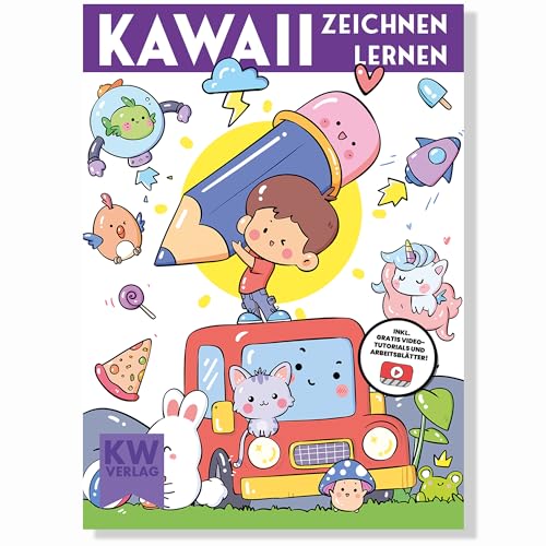 SimplePaper Kawaii zeichnen lernen – über 500 Motive malen lernen | süße Sachen & süße Tiere Zeichenbuch | Kawaii Malbuch mit Schritt für Schritt Anleitung inkl. Videos von SimplePaper