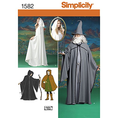 Simplicity Simplcity Schnittmuster 1582: Damenkostüme, Herren und Teenager, Größe A, Papier, weiß, A (XS-S-M-L-XL) von Simplicity