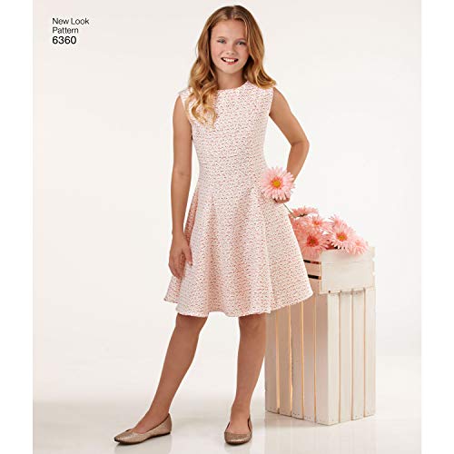 Simplicity Vintage New Look Schnittmuster UN6360A Mädchen Größe für Tweens Kleid, A (36-38-40-42) von Simplicity