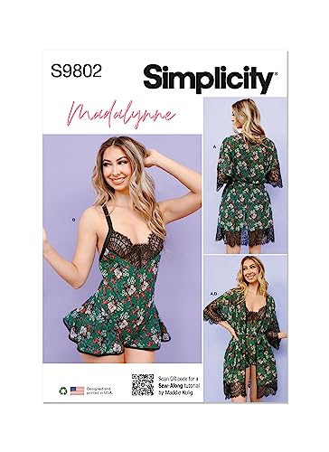 SIMPLICITY Madalynne Intimates SS9802AA Damen-Bademantel mit Gürtel und Teddy-Dessous, Größe XS, S, M, L, XL SIMPLICITY Madalynne Intimates SS9802AA Damen-Bademantel mit Gürtel und Teddy-Dessous, Größe XS, S, M, L, XL von Simplicity