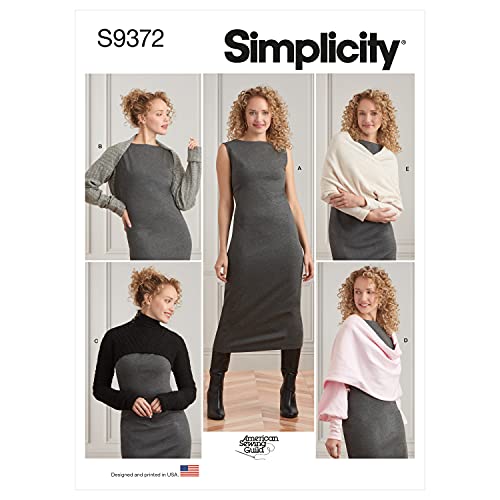 SIMPLICITY SS9372A Damenkleid mit Brust, unsichtbarem Reißverschluss in der Mitte und am hinteren Taillen-Abnäher. Einfaches Nähen, in verschiedenen Variationen erhältlich, XXS-XS-S-M-L-XL-XXL von Simplicity