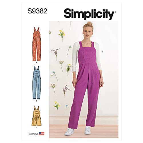 Simplicity Schnittmuster S9382 Damen-Overall mit geformter erhöhter Taille und Rückenbändern Simplicity Schnittmuster S9382 Damen-Overall mit geformter erhöhter Taille und Rückenbändern von Simplicity