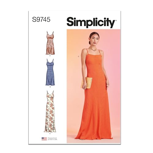 SIMPLICITY SS9745K5 Damen Slipkleid in drei Längen K5 (34-36-40) von Simplicity