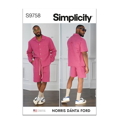 SIMPLICITY SS9758BB Herren Shirts und Shorts von Norris Danta Ford BB (44-46-48-50-52) zum Nähen von Simplicity