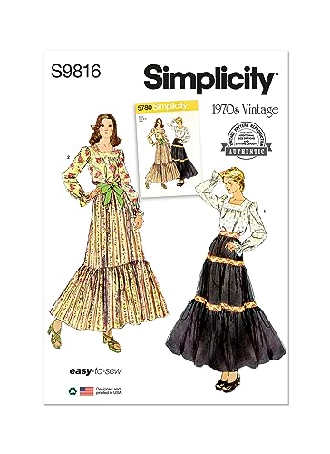 SIMPLICITY SS9816A Damenbluse und Röcke A (S-M-L-XL) von Simplicity