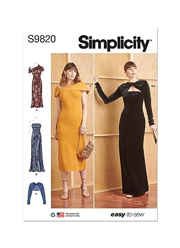 SIMPLICITY SS9820Y5 Damen-Strickkleider und Shrug Y5 (18-20-22-24-26) von Simplicity