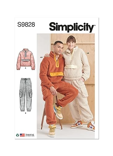 SIMPLICITY SS9828A Unisex Sweatshirt und Hose A (XS-S-M-L-XL-XXL) von Simplicity