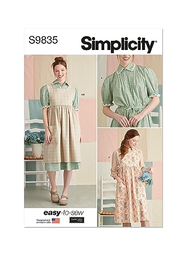 SIMPLICITY SS9835A Damenkleid und Schürze in zwei Längen von Elaine Heigl Designs A (XS-S-M-L-XL) von Simplicity
