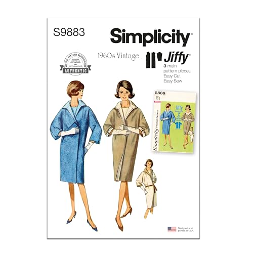 SIMPLICITY SS9883K5 Wendemantel für Damen, K5 (36-38-40-42-44) von Simplicity