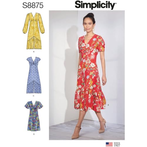 SIMPLICITY Schnittmuster S8875 Damenkleider, Papier, weiß, verschiedene von Simplicity