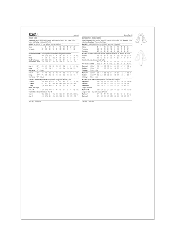 SIMPLICITY Schnittmuster SS3034U5 Damenmäntel U5 (16-18-20-22-24) von Simplicity