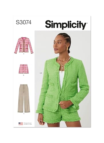 SIMPLICITY Schnittmuster SS3074Y5 Damenjacke, Shorts und Hosen, Y5 (46-50-52-54) von Simplicity