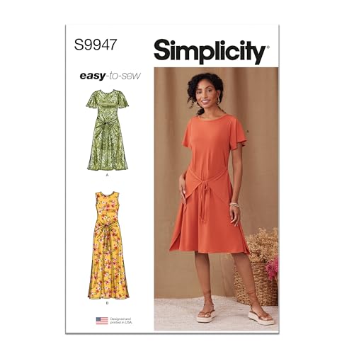 SIMPLICITY Schnittmuster SS9947D5 Damen-Strickkleid mit Ärmel- und Längenvariationen D5 (32-36-36-38-40) von Simplicity