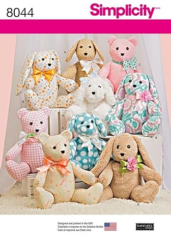 Schnittmuster 8044 von Simplicity für Bär, Hund und Hase, Stofftiere Schnittmuster 8044 von Simplicity für Bär, Hund und Hase, Stofftiere von Simplicity