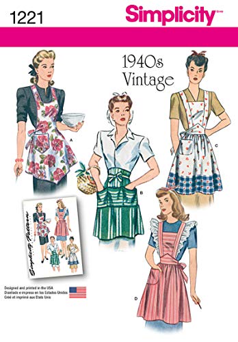 Simplicity 1221 1940er Vintage Fashion Damenschürze Nähmuster Gr. S-L von Simplicity