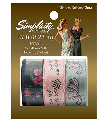Simplicity 322718 Geschenkband, Vintage-Stil, kariert, 3 Stück, multi, Einheitsgröße von Simplicity