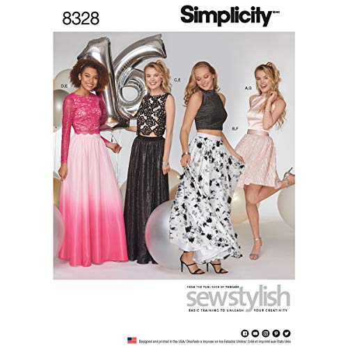 Simplicity US8328D5 8328D5 Schnittmuster 8328 D5 (32-34-38) Damenkleid für besondere Anlässe, Papier, weiß, 22 x 15 x 1 cm von Simplicity