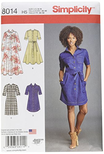 Simplicity 8014 Schnittmuster für Damen Shirtkleid, Größen 34-42 Simplicity 8014 Schnittmuster für Damen Shirtkleid, Größen 34-42 von Simplicity