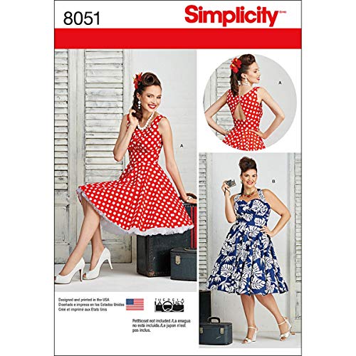 Simplicity 8051 1950er Vintage Fashion Damen Pin Up Kleid Schnittmuster von Theresa Laquey, Größen 36-46 Simplicity 8051 1950er Vintage Fashion Damen Pin Up Kleid Schnittmuster von Theresa Laquey, Größen 36-46 von Simplicity