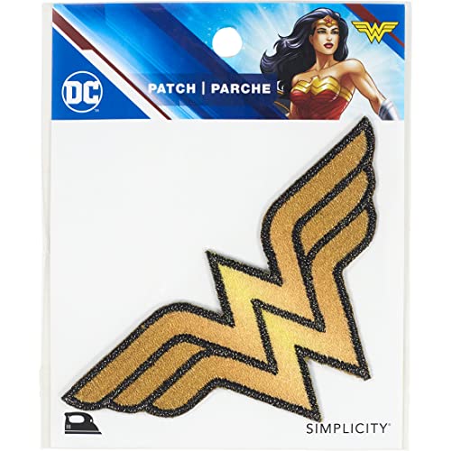 Simplicity 90-60093 DC Comics Wonder Woman Aufnäher zum Aufbügeln für Kleidung, Jacken und Rucksäcke, Eisen, 4.5" W x 2.25" H von Simplicity